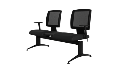 Moe İkili Kollu Orta Sehpalı Mesh Sırtlı Bekleme Koltuğu