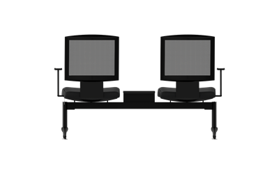 Moe İkili Kollu Orta Sehpalı Mesh Sırtlı Bekleme Koltuğu