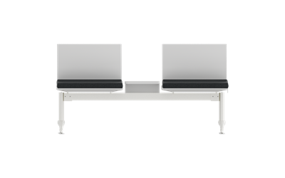 Monza İkili Kolsuz Orta Sehpalı Oturak Döşemeli Bekleme Koltuğu