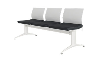 Monza Üçlü Kolsuz Oturak Döşemeli Bekleme Koltuğu