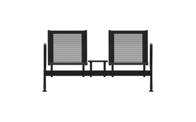 Steel İkili Kollu Orta Sehpalı Bekleme Koltuğu