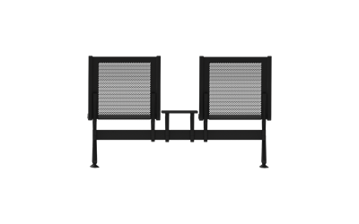 Steel İkili Kolsuz Orta Sehpalı Bekleme Koltuğu