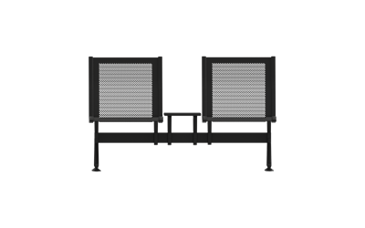 Steel İkili Kolsuz Orta Sehpalı Bekleme Koltuğu
