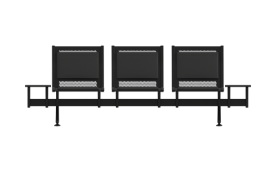 Steel Soft Üçlü Kollu Orta Sehpalı Bekleme Koltuğu