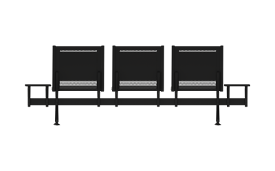 Steel Soft Üçlü Kollu Orta Sehpalı Bekleme Koltuğu