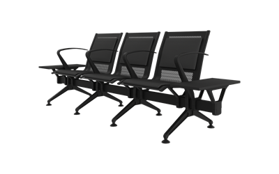 Steel Soft Üçlü Kollu Yan Sehpalı Bekleme Koltuğu