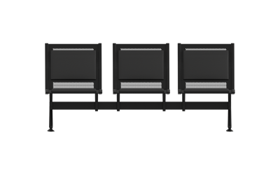 Steel Soft Üçlü Kolsuz Bekleme Koltuğu