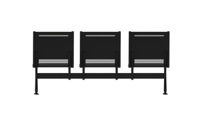 Steel Soft Üçlü Kolsuz Bekleme Koltuğu