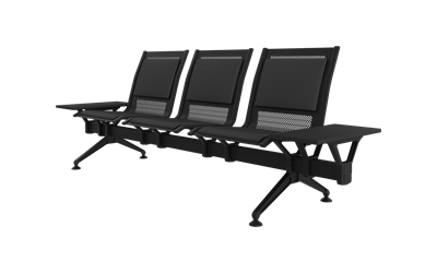 Steel Soft Üçlü Kolsuz Yan Sehpalı Bekleme Koltuğu