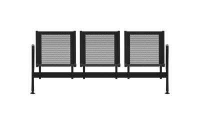 Steel Üçlü Kollu Bekleme Koltuğu