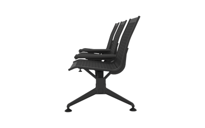 Steel Üçlü Kolsuz Orta Sehpalı Bekleme Koltuğu