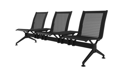 Steel Üçlü Kolsuz Orta Sehpalı Bekleme Koltuğu