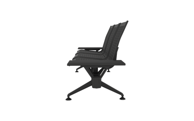 Steel Üçlü Kolsuz Yan Sehpalı Bekleme Koltuğu