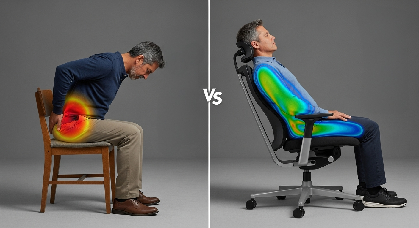 Kötü vs iyi ergonomi - termal görüntü karşılaştırması