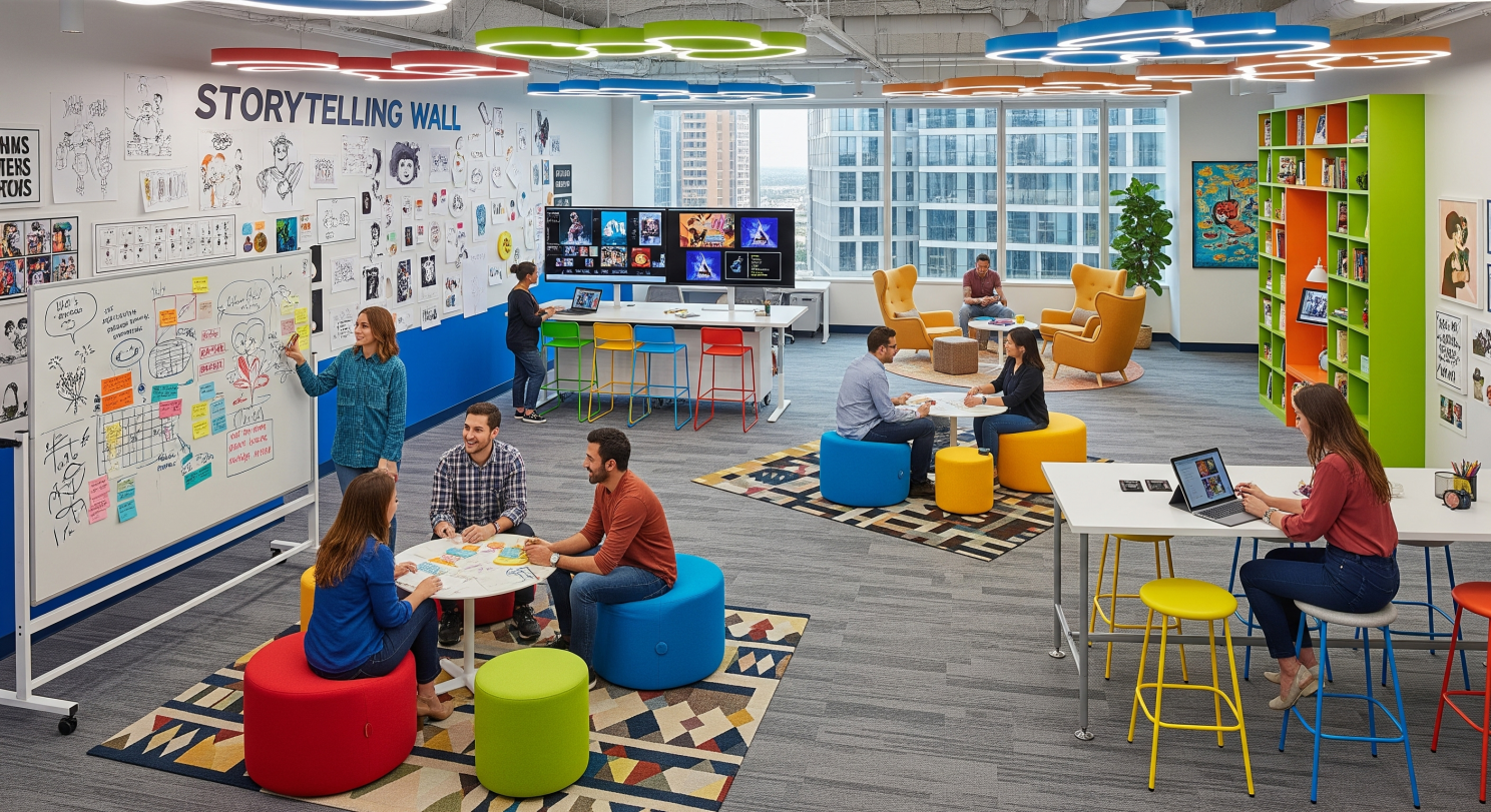 Bitkilerle donatılmış biyofilik ofis tasarımı