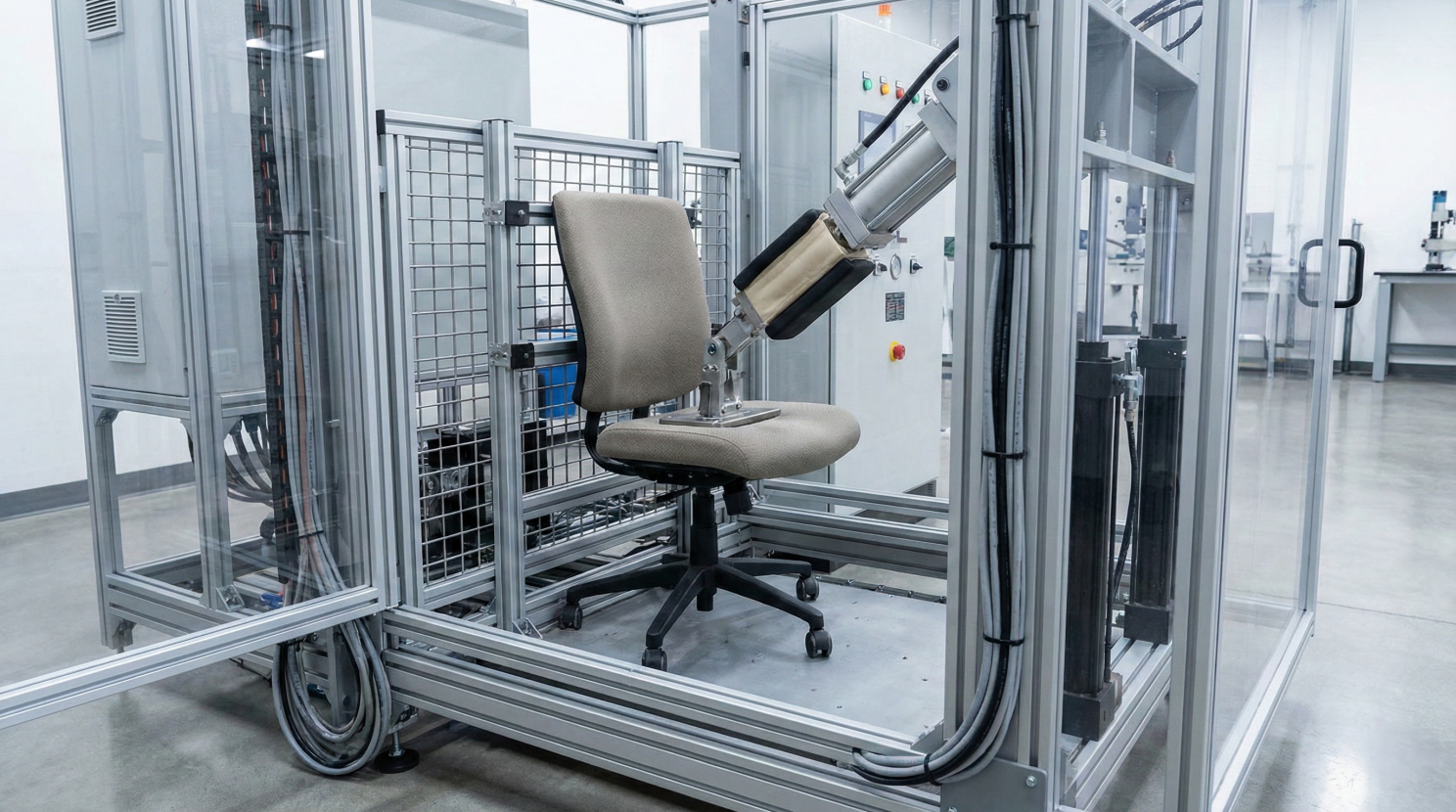 Ofis koltuğu dayanıklılık ve stabilite testi