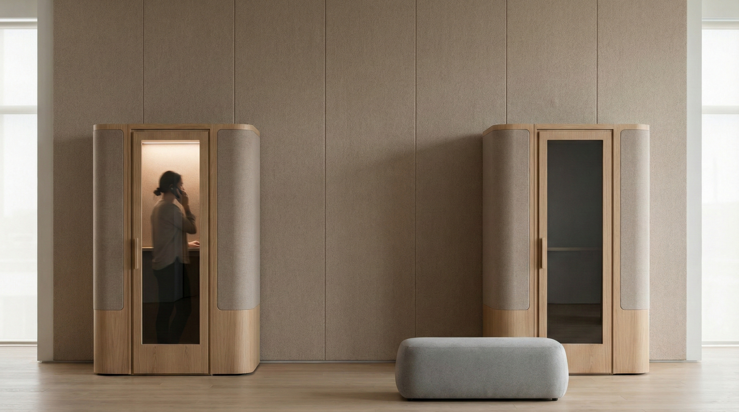 Mikro görüşmeler için akustik toplantı kabini
