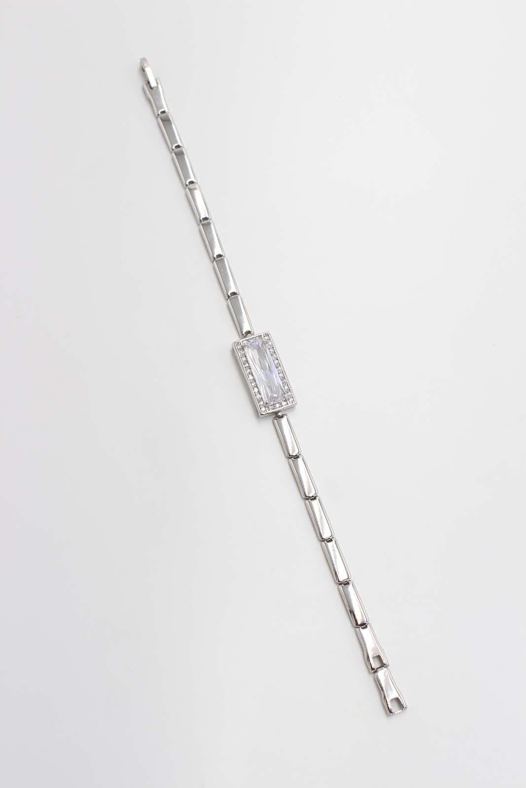 Baget Taşlı Silver Bileklik
