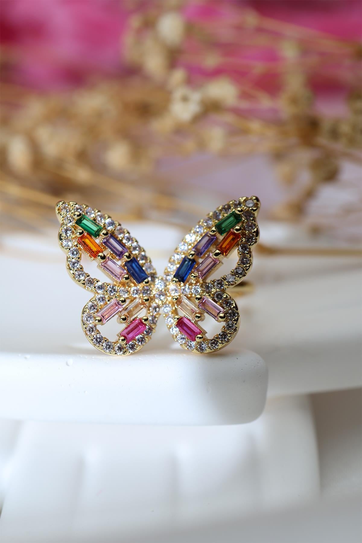 Kelebek Model Gold Yüzük