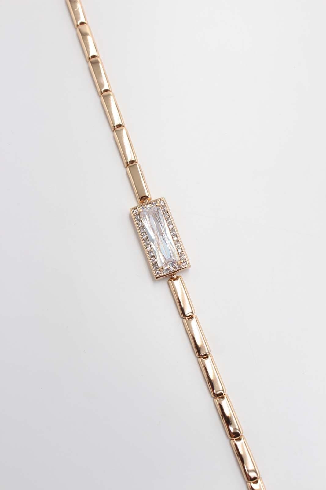 Baget Taşlı Gold Bileklik