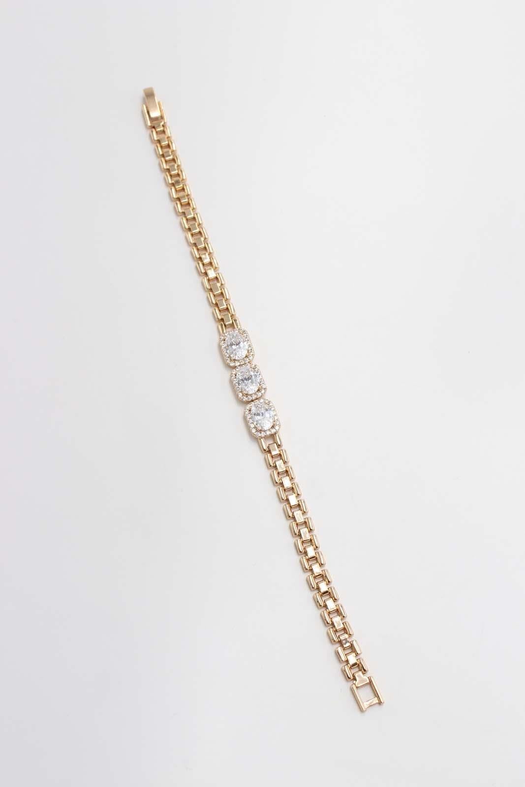 Taşlı Gold Bileklik