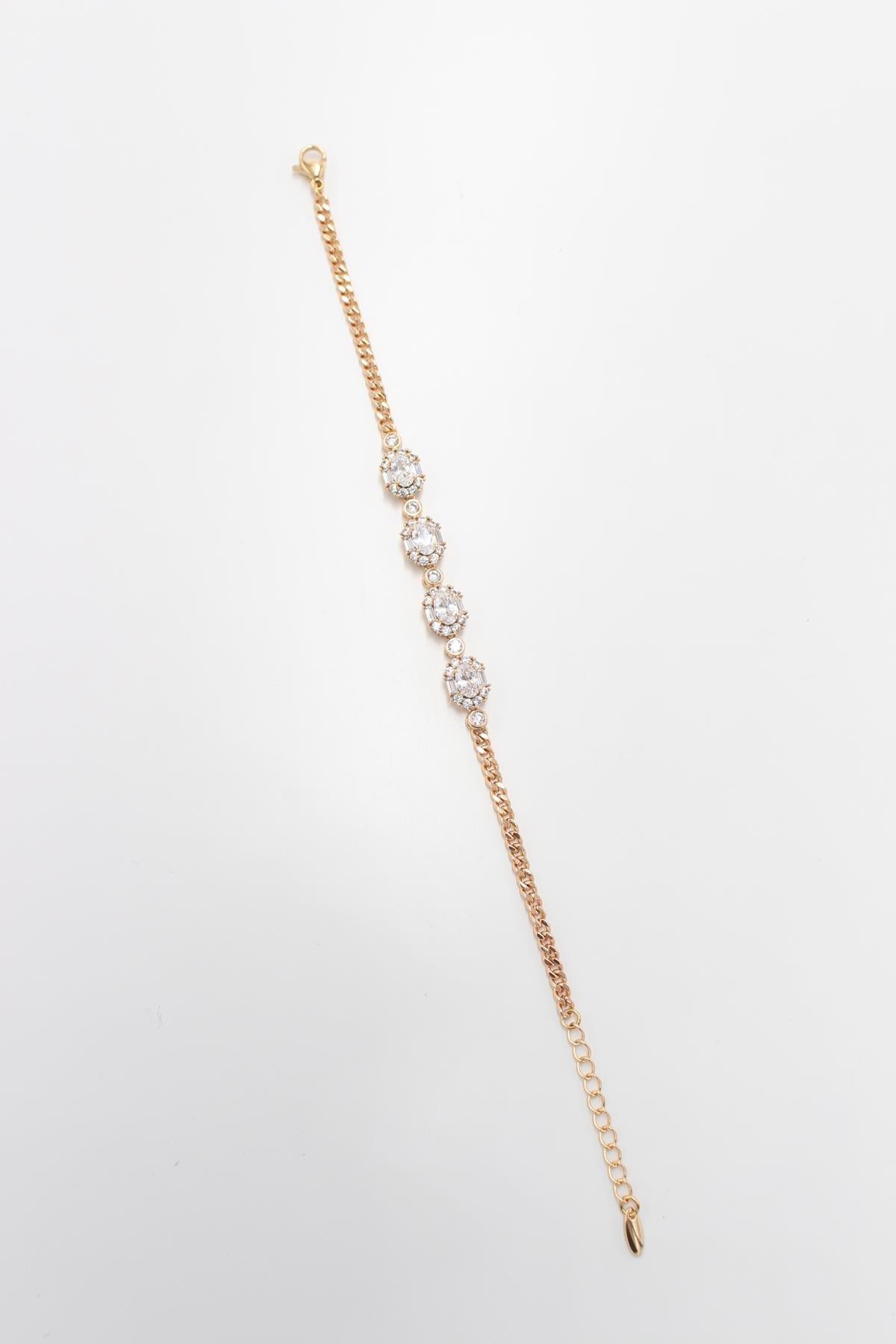 Taşlı Gold Bileklik