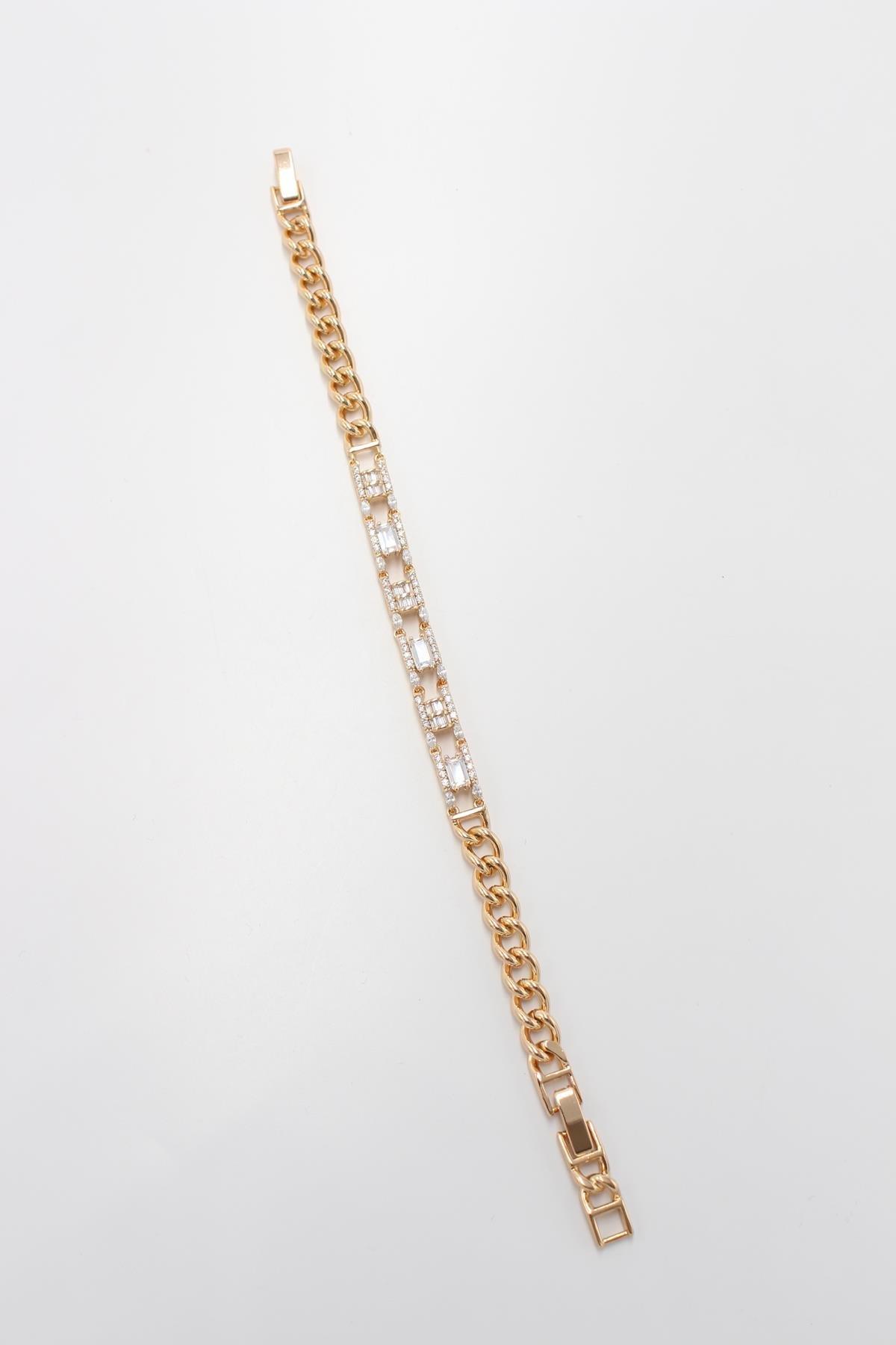 Taşlı Gold Bileklik