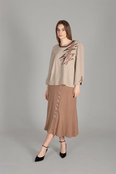 Çizgili Örme İkili Takım