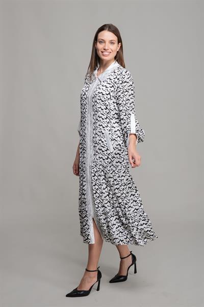 Gömlek Yaka Fermuarlı Elbise