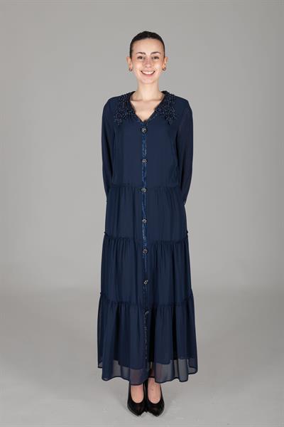 Önlük Yaka Şifon Elbise