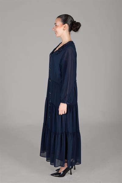 Önlük Yaka Şifon Elbise