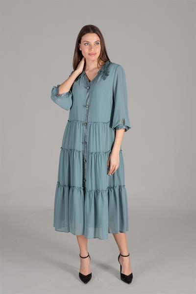 Apron Neck Chiffon Dress