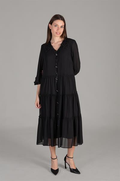 Apron Neck Chiffon Dress