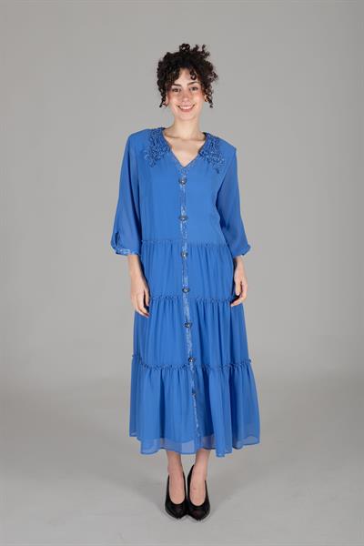 Apron Neck Chiffon Dress