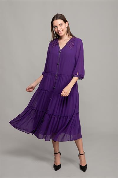 Apron Neck Chiffon Dress