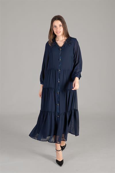 Apron Neck Chiffon Dress