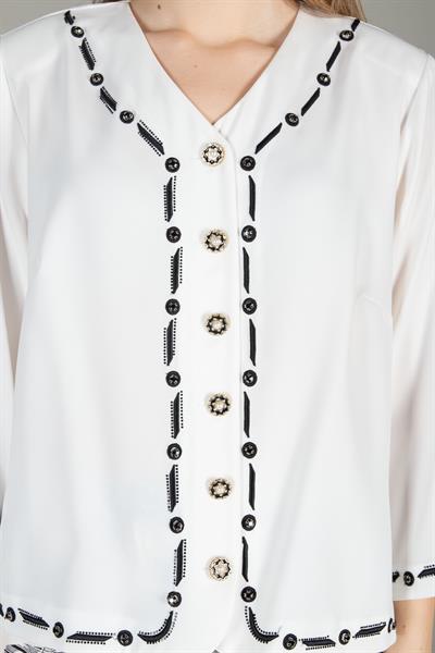 Üst Düz Bluz + Alt Empirme Etek