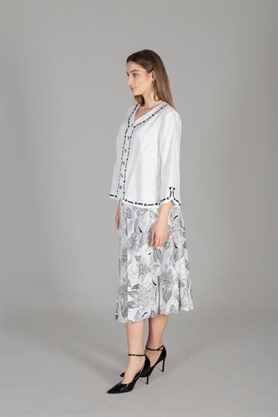 Üst Düz Bluz + Alt Empirme Etek