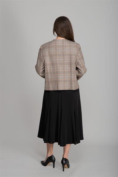 Üst Ekose Ceket İç Elbiseli Takım