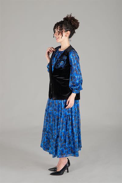 Üst Kadife Yewithk + İç Simli Chiffon Dress