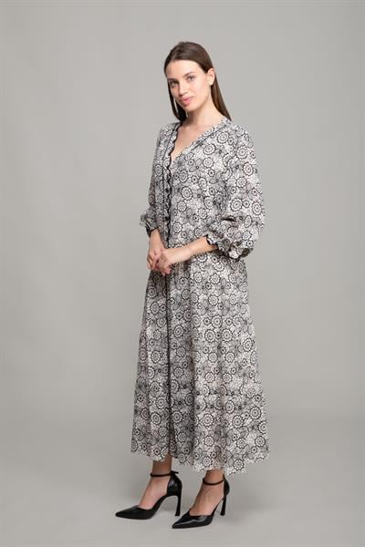 V Yaka Demor Empirme Elbise