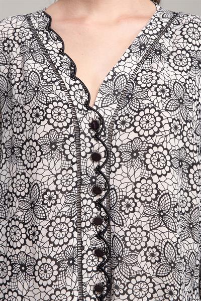 V Yaka Demor Empirme Elbise