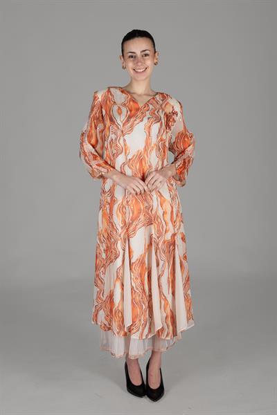 V Yaka Empirme Elbise