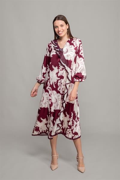 V Neck Ruffwithlı Empirme Dress