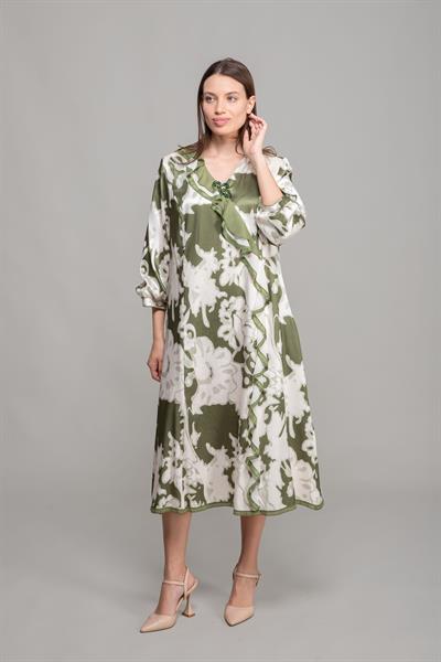 V Neck Ruffwithlı Empirme Dress