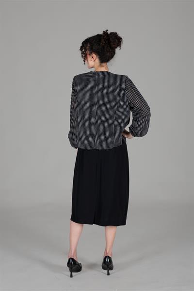 V Yaka Fularlı Şifon Takım