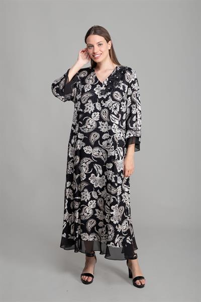 V Yaka Jakar Empirme Elbise