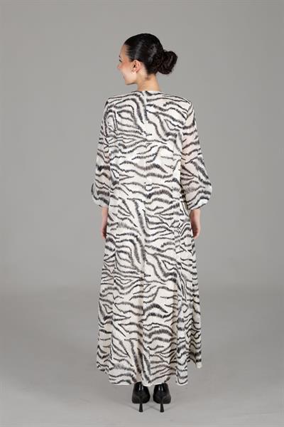 V Neck Kesme Chiffon Dress