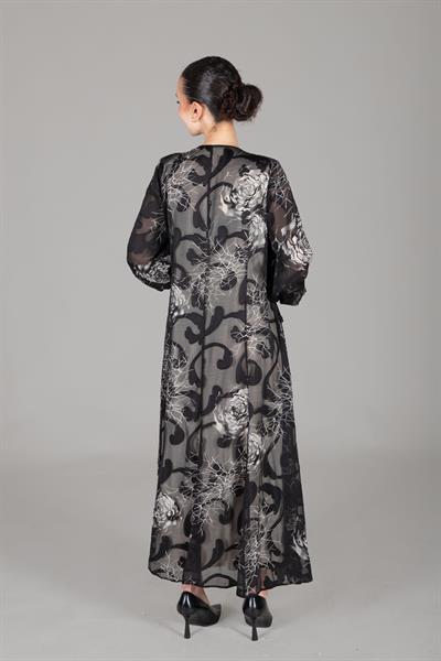 V Yaka Kesme Şifon Elbise