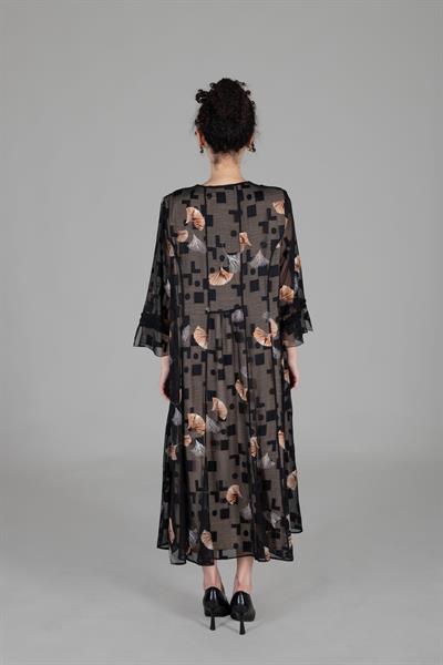 V Neck Kesme Chiffon Dress